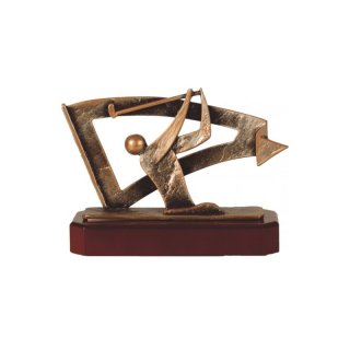 Figur Pokal Trophäe Golf Langdrive H=175mm auf Mahagoni Lok Holzsockel, incl einer Textgravur