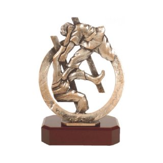Figur Pokal Trophäe Karate H=200mm auf Holzsockel