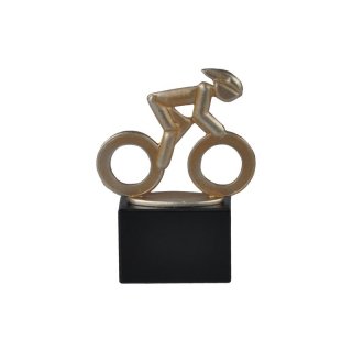 Figur Radfahren auf Holzsockel H=14,5 cm inkl. Gravur
