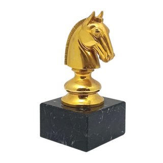Figur Schach Springer goldfarben13cm