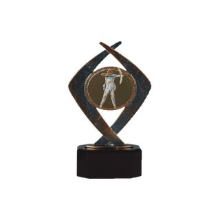 Figur  Schiesport Bogenschieen auf Holzsockel H=200mm, Gravur im Preis enthalten.