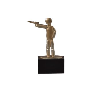 Figur Schiesport Pistolenschieen auf Holzsockel H=17,5 cm inkl. Gravur