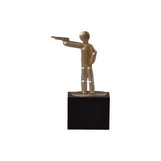 Figur Schiesport Pistolenschieen auf Holzsockel H=19,5 cm inkl. Gravur