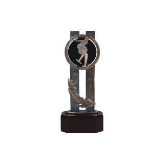 Figur  SchlittschuhlFigur auf Holzsockel H=200mm, Gravur im Preis enthalten.