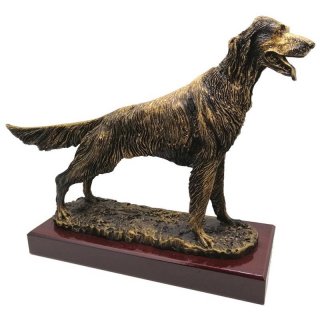 Figur Setter auf Sockel 27cm Hhe, 31cm Lnge