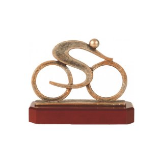 Figur Trophäe Radsport H=195mm auf Mahagoni Lok Holzsockel, incl einer Textgravur