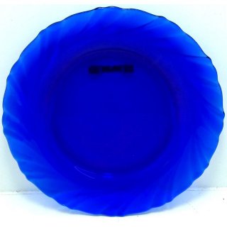 Glasteller blau 24 cm neutral inkl. Lasergravur