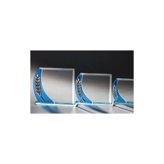 Glastrophe blaue Verzierung in 3 unterschiedlichen Gren, eine Lasergravur ist der Preis enthalten