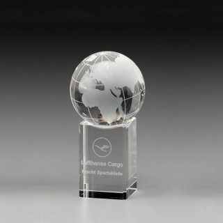 Globe Award Kristallglas Trophe 130mm inkl. Gravur