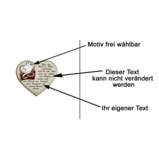 Herz klein Hochzeitsspruch 15x13cm gestaltbar