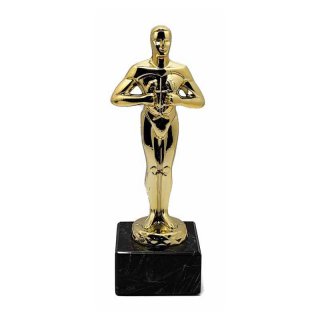 Hollywood-Award Classic  H=180mm Gold glnzend auf Kristallsockel,  Preis ist incl.Text & Logogravur, keine weiteren Kosten,