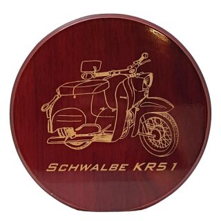 Holztafel Motiv Schwalbe KR51 mit Stnder D=19cm