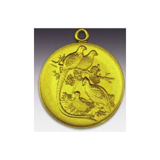 Jagd - Medaille Fasane mit se  50mm, goldfarben in Metall