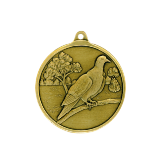 Jagdmedaille Ringeltaube bronzefarben �40mm  mit �se und Ring