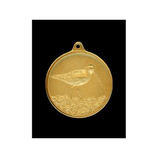 Jagdmedaille Schnepfe vergold  40mm  mit se und Ring