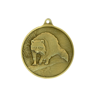 Jagdmedaille Waschb�r bronzefarben �40mm  mit �se und Ring