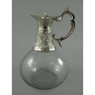 Karaffe vernick./Glas geschliff. H.25cm