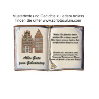 Keramikbuch Decoramic 200x130mm  sandfarben, Motiv der Stadt Bremen zwei Huser