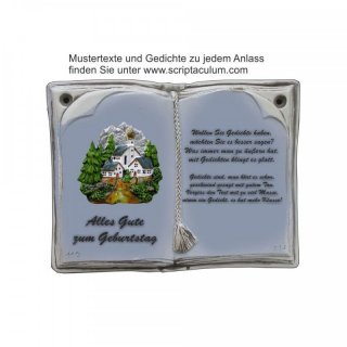 Keramikbuch Grau, Motiv Bergdorf