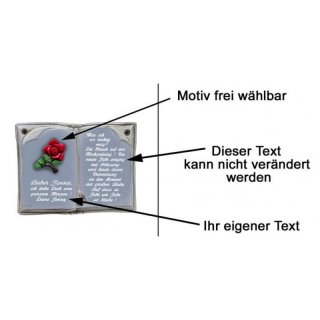 Keramikbuch Spruch zum Hochzeitstag 22x17cm gestaltbar