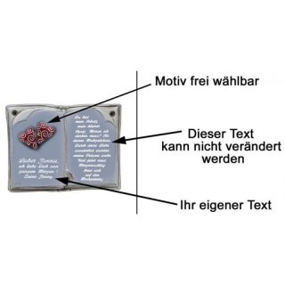 Keramikbuch mit Spruch zum Hochzeitstag 22x17cm gestaltbar