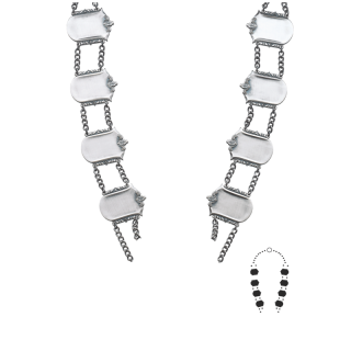 Kette ohnet Mittelstck altsilber mit jede Seite vier Kettenglieder  88 cm lang
