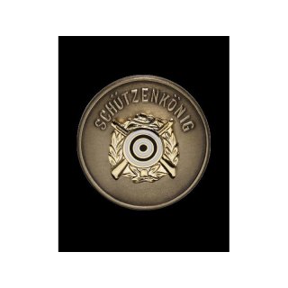 Knigsabzeichen 27 mm, bronzefarbig, Auflage vergoldet, mit Sicherheitsnadel