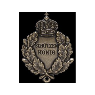 Königsabzeichen 37 x 50 mm, bronzefarbig, mit Sicherheitsnadel und Öse