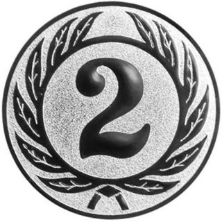 Kopie von Emblem D=25 mm Siegerzahl NR.2 silberfarben