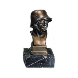 Figur Büste Wehrmann bronziert 13cm