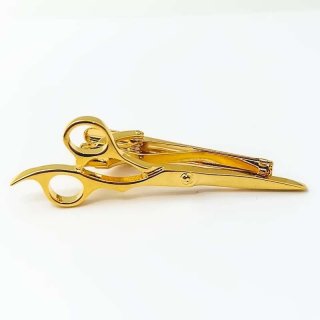 Krawattenklammer Schere goldfarben Friseuer /Schneiderin