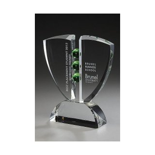Kristall - Crystal Emerald Pinion Award  H=205mm, Preis ist incl.Text & Logogravur, keine weiteren Kosten