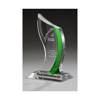 Kristall - Crystal Emerald Potomac Award H=220mm, Preis ist incl.Text & Logogravur, keine weiteren Kosten