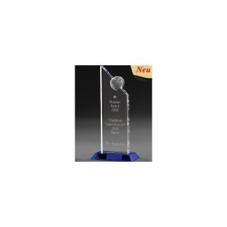 Kristall - Crystal Trophe Globe Excellence Award 260mm, Preis ist incl.Text & Logogravur, keine weiteren Kosten