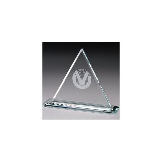 Kristall - Crystal Trophe  Pyramid  250 mm, Preis ist incl.Text & Logogravur, keine weiteren Kosten