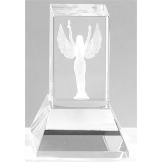 Kristall-Quader  Victoria auf Kristallsockel 12cm