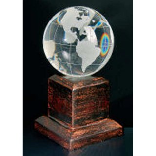 Kristall Weltkugel Hhe 15cm incl. einer Textgravur