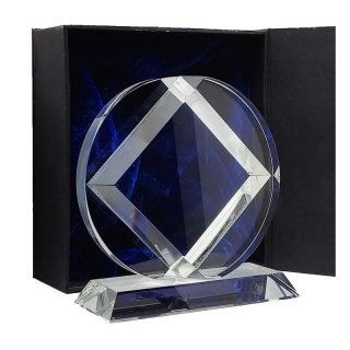 Kristalltrophe Crystal Rhomb 170mm inkl. Text- & Logogravur