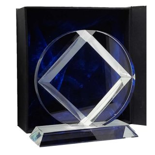 Kristalltrophe Crystal Rhomb 195mm inkl. Text- & Logogravur