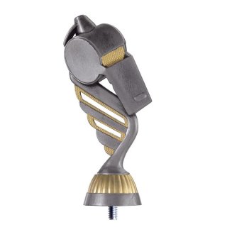 Kunststoff Figur Silber-Gold Schiedsrichter Pfeife