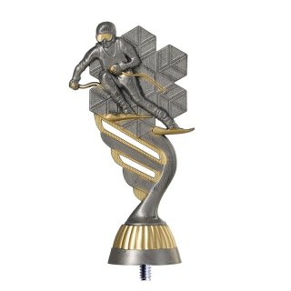 Kunststoff Figur Silber-Gold Ski 188mm