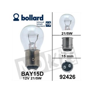 LAMPE BAY15D 12V 21/5W BOLLARD (10)