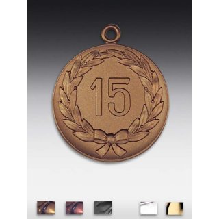 Medaille 15 im Kranz mit se  50mm,   bronzefarben, siber- oder goldfarben