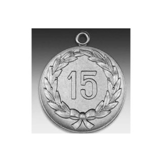Medaille 15 im Kranz mit se  50mm, silberfarben in Metall