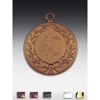 Medaille 40 im Kranz mit se  50mm,   bronzefarben, siber- oder goldfarben