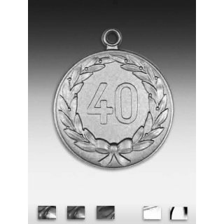 Medaille 40 im Kranz mit se  50mm, silberfarben in Metall