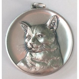 Medaille 50 mm  mit se Katze silber