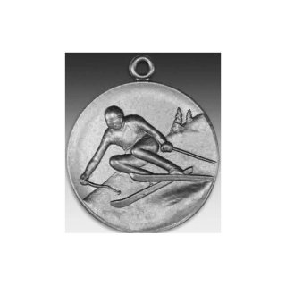 Medaille Abfahrtslauf  mit se  50mm, silberfarben in Metall