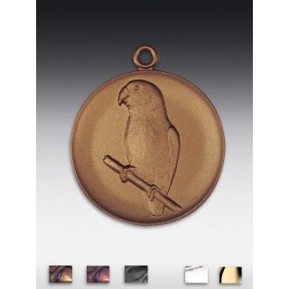 Medaille Agapornis mit se  50mm, bronzefarben in Metall