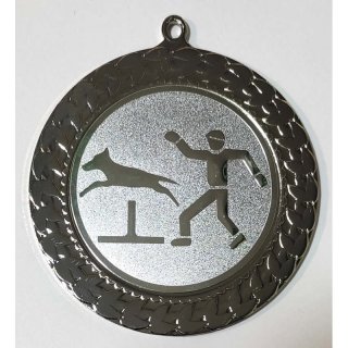 Medaille Agility D=70mm. 22mm Band, silberfarbig